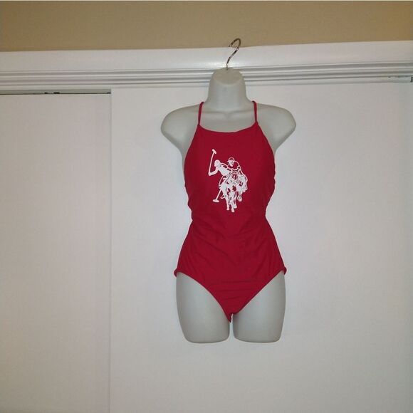🎉🆕US Polo Assn Red Logo Swim Suit - Picture 1 of 6